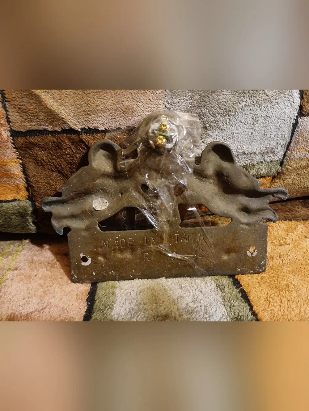 Brass Cherub Welcome Wall Plaque And Rin
